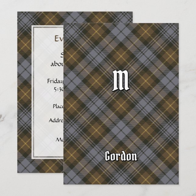 Invitation Clan Gordon Tartan Patiné (Devant / Derrière)