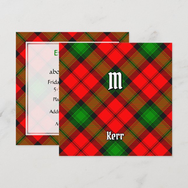 Invitation Clan Kerr Tartan (Devant / Derrière)