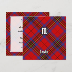 Invitation Clan Leslie Red Tartan