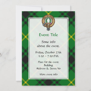 Invitation Clan MacArthur Crest sur Tartan