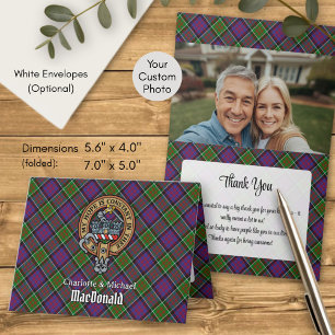 Invitation Clan MacDonald de Clanranald Crête sur Tartan