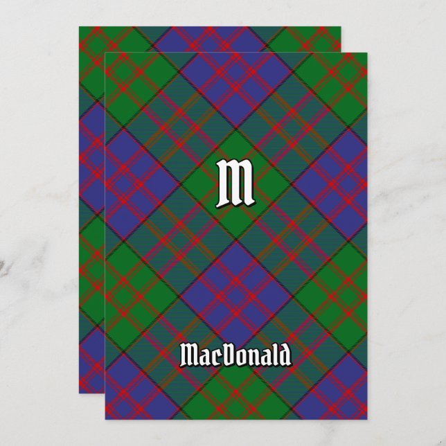 Invitation Clan MacDonald Tartan (Devant / Derrière)