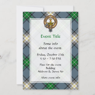 Invitation Clan MacDowall Crest sur Tartan