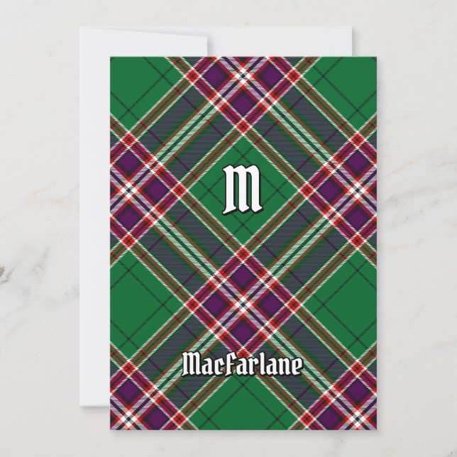 Invitation Clan MacFarlane Chasse moderne Tartan (Devant)