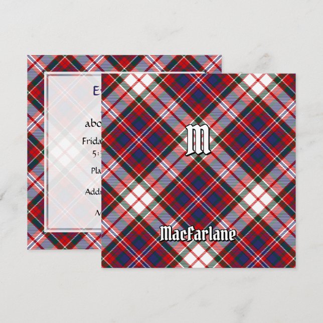 Invitation Clan MacFarlane robe Tartan (Devant / Derrière)