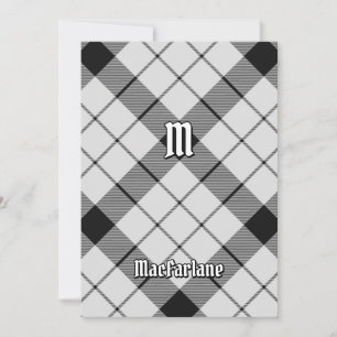 Invitation Clan MacFarlane Tartan noir et blanc