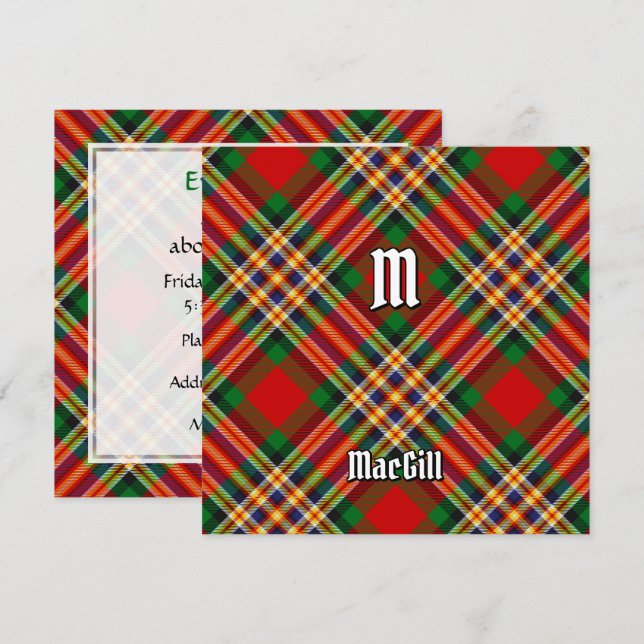 Invitation Clan MacGill Tartan (Devant / Derrière)