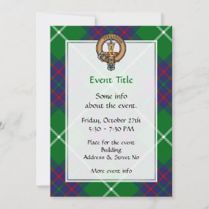 Invitation Clan MacIntyre Crest sur Tartan