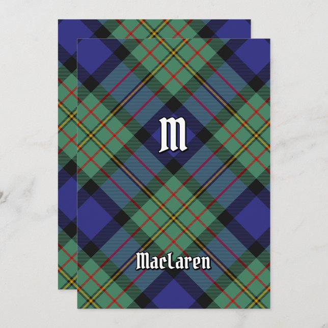Invitation Clan MacLaren Tartan (Devant / Derrière)
