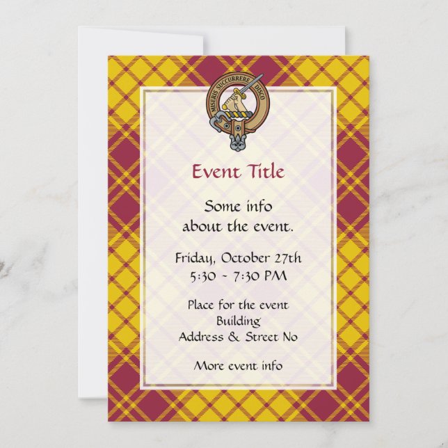 Invitation Clan MacMillan Crest sur le tatan de robe (Devant)
