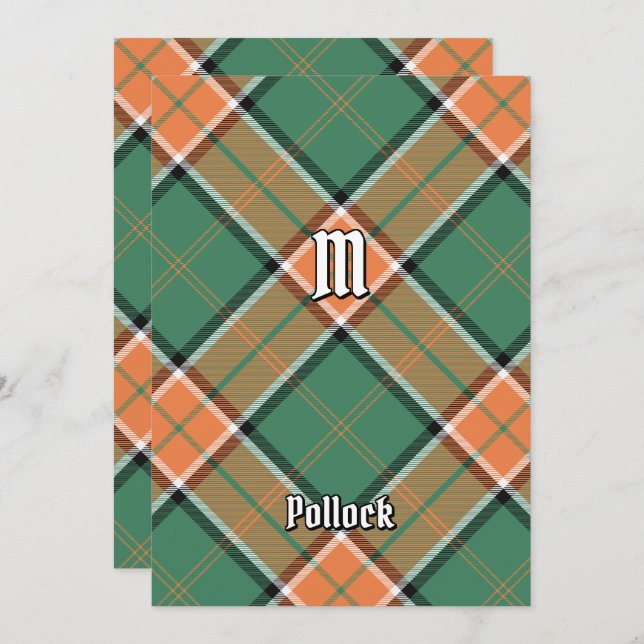 Invitation Clan Pollock Tartan (Devant / Derrière)