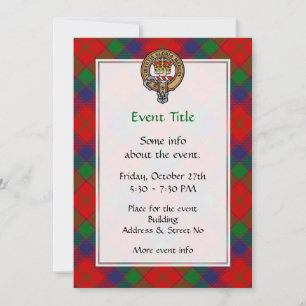 Invitation Clan Robertson Crest sur Tartan