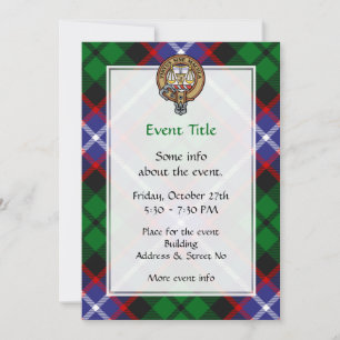 Invitation Clan Russell Crête sur Tartan