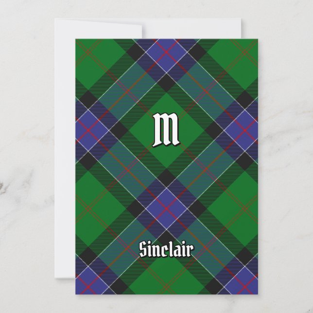 Invitation Clan Sinclair Chasse Tartan (Devant)