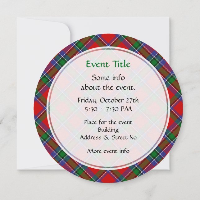 Invitation Clan Sinclair Tartan (Dos)