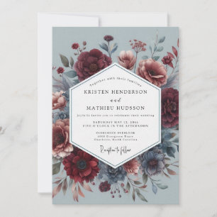 Invitation Claret Dutch Master Flora Mariage