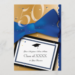 Invitation Classe 50 ans Retrouvailles Royal Blue Accent Colo