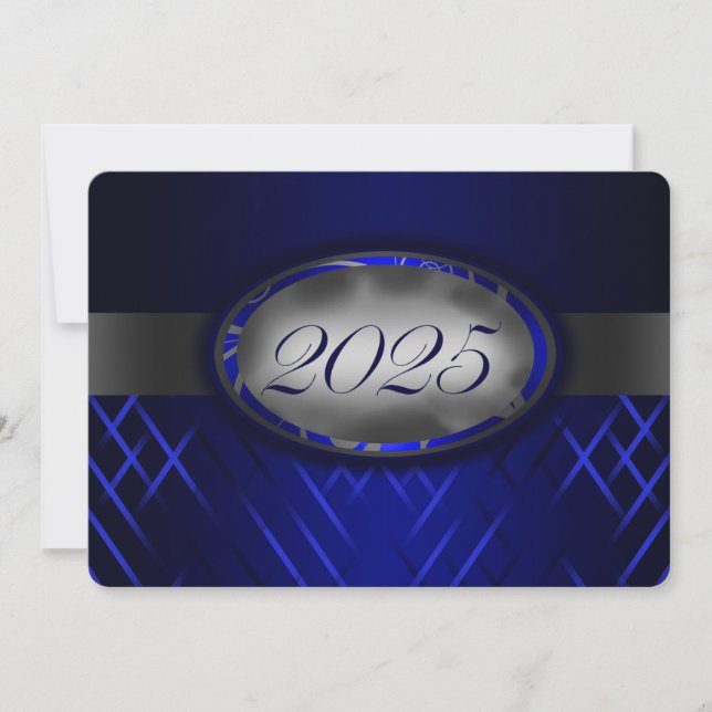 Invitation Classe bleue et argent de 2025 (Devant)