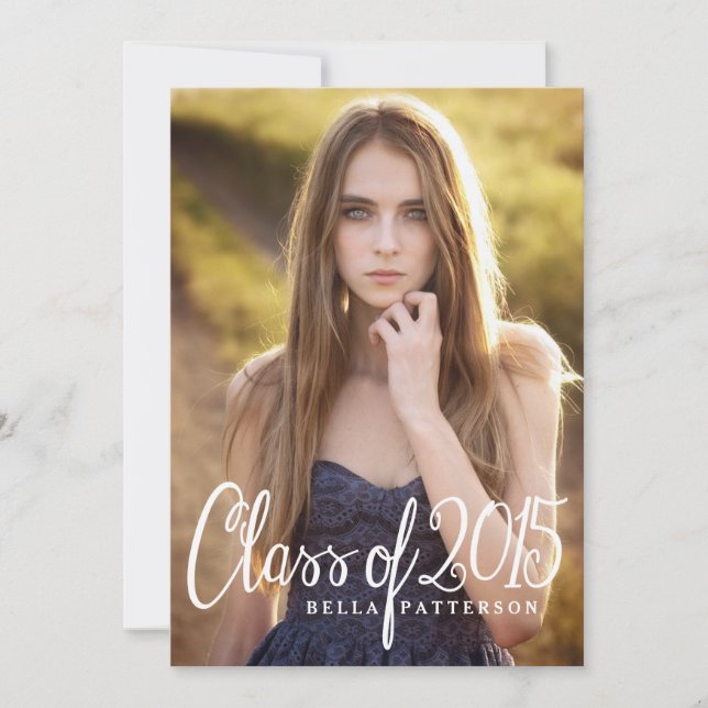 Invitation Classe chic de 2015 Photo Graduation Party (Devant)