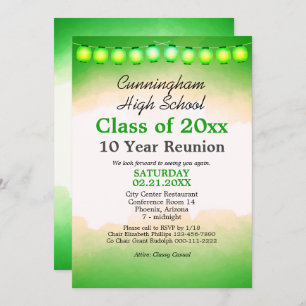 Invitation Classe d'aquarelle verte Réunion Modèle