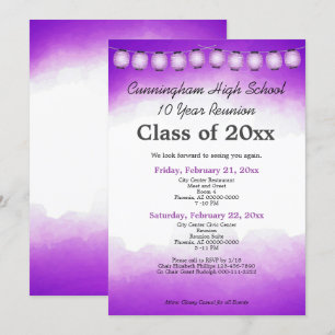 Invitation Classe d'aquarelle violet Modèle de réunion