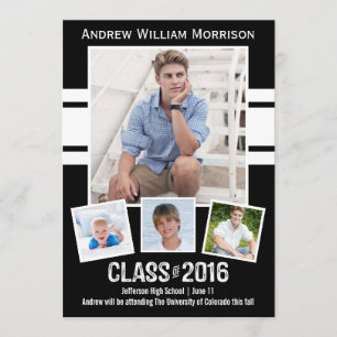 Invitation Classe de 2016 Photo Collage Sport Graduation Part