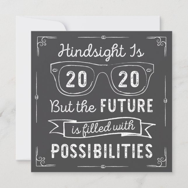 Invitation Classe de 2020 Hindsight 2020 Pas de diplôme photo (Devant)