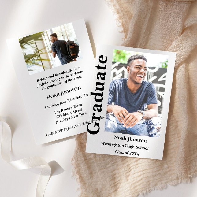 Invitation Classe de 2023 Modern Boy graduation (Créateur téléchargé)