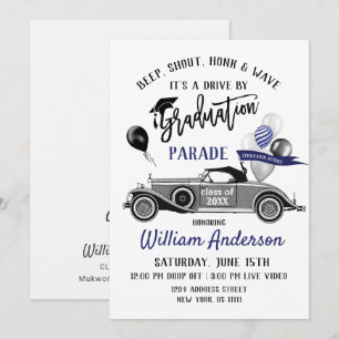Invitation Classe de 2024 DRIVE BY Graduation Party Invitatio
