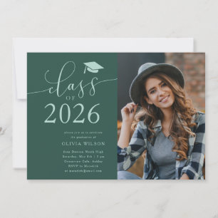 Invitation Classe de 2025 Green Graduation Party Photo