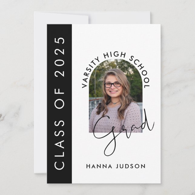 Invitation Classe De 2025 Moderne Photo Graduation Open House (Devant)