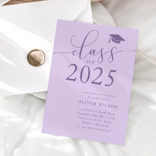 Invitation Classe de 2025 Purple Graduation Party