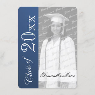 Invitation Classe de Bleu Graduation Photo