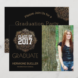 Invitation Classe de Boho Mandala 2017   Diplôme photo