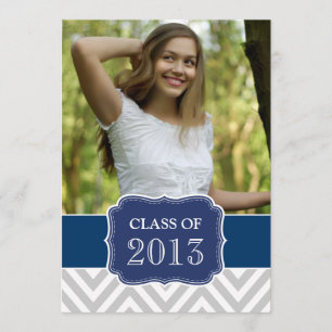 INVITATION CLASSE DE CHEVRON BLEU GRAY DE LA MARINE 2013