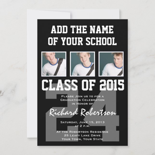 Invitation Classe de fin d'études secondaires de 2015 (Devant)