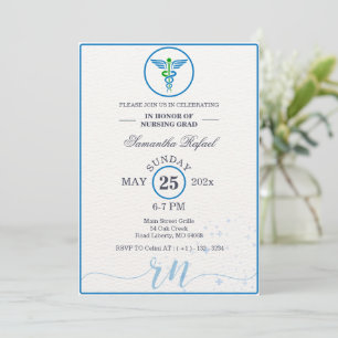 Invitation Classe de finissants en soins infirmiers bleu roya