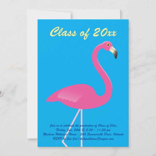 Invitation Classe de Flamant rose de 2019 Graduation Party -  (Devant)