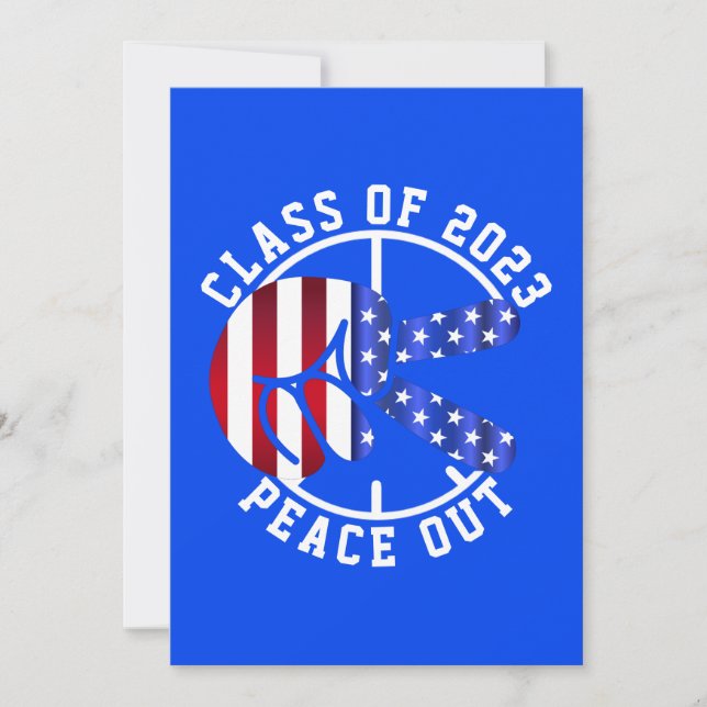 Invitation Classe De Graduation De 2025 Peace Out Graduate Bl (Devant)