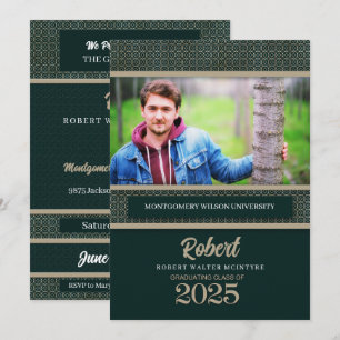 Invitation Classe de Graduation Green and Taupe 2025 Photo