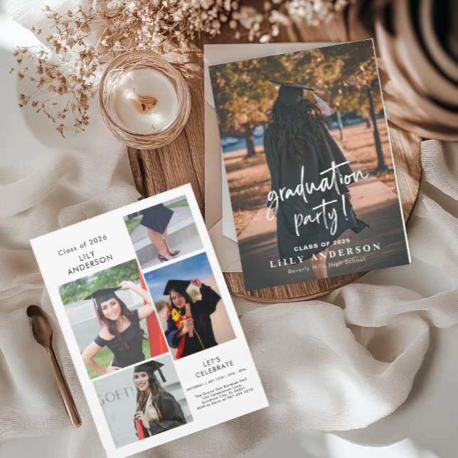 Invitation Classe de Graduation Photo Moderne de 2025 (Créateur téléchargé)