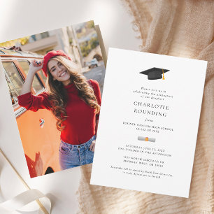 Invitation Classe de graduation photo moderne du Parti 2025
