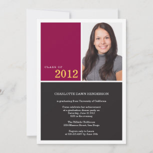 Invitation Classe de graduation rouge simple moderne