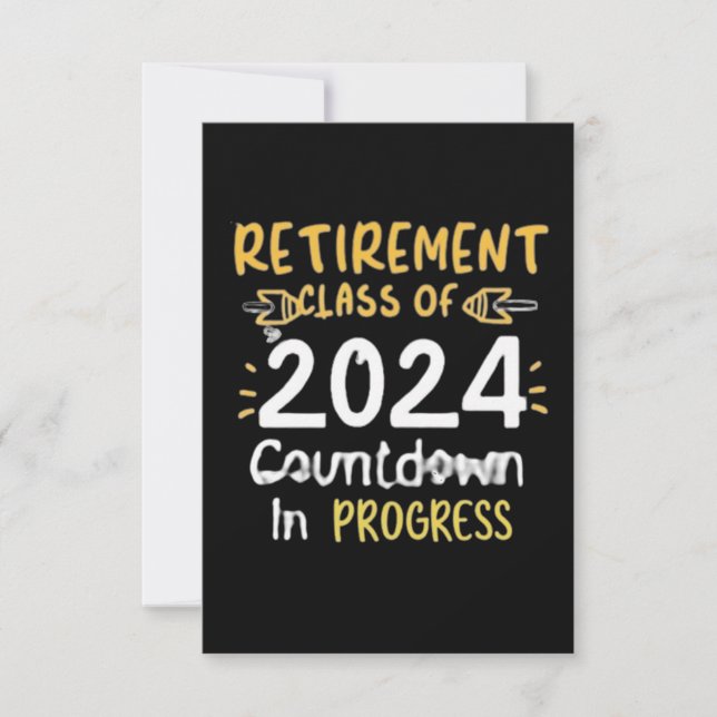 Invitation classe de retraite de 2024 compte à rebours en cou (Devant)
