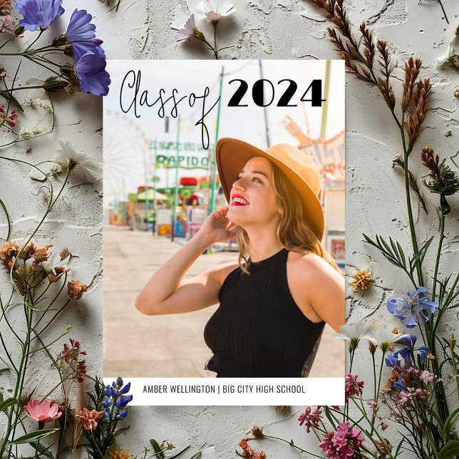 Invitation Classe de script moderne de la photo simple Gradua (Créateur téléchargé)