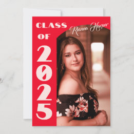 Invitation Classe De Script Retro Chic De 2025 Photo Grad Par