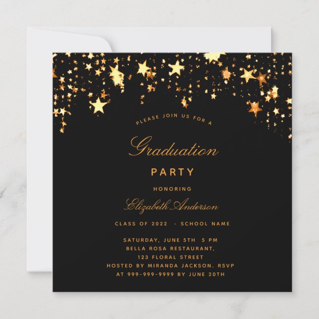 Invitation Classe de stars de l'or noir (Devant)