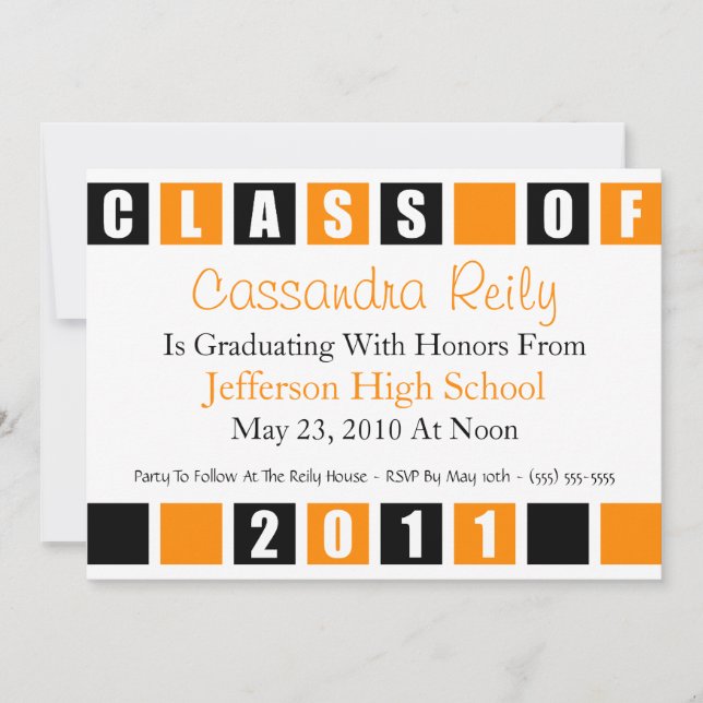 Invitation Classe D'Invitation 2011 (Boîtes Noires / Oranges) (Devant)