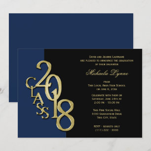 Invitation Classe d'or de 2e année 2018 avec option de couleu