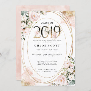 Invitation Classe d'or rose pâle 2019